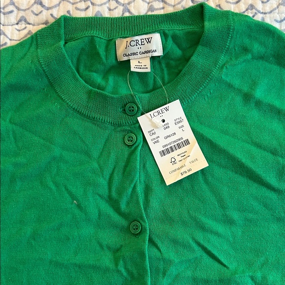 J. Crew Vibrant Green Cardigan Sweater - Picture 2 of 3